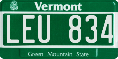 VT license plate LEU834