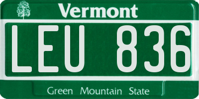 VT license plate LEU836