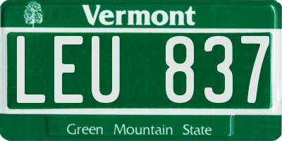 VT license plate LEU837