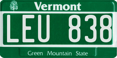 VT license plate LEU838