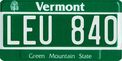 VT license plate LEU840
