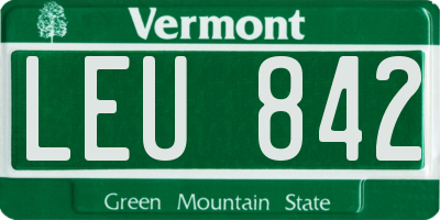 VT license plate LEU842