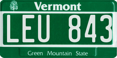 VT license plate LEU843