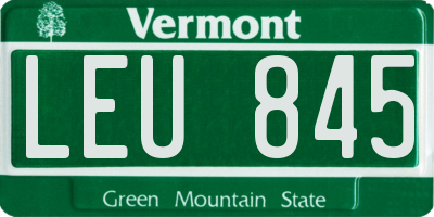 VT license plate LEU845