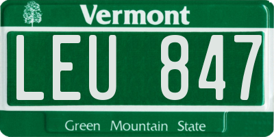 VT license plate LEU847