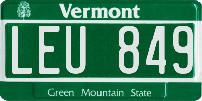 VT license plate LEU849