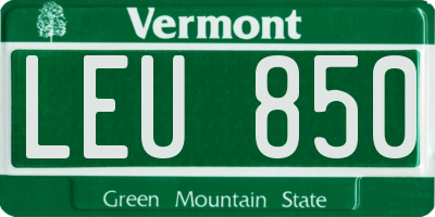 VT license plate LEU850