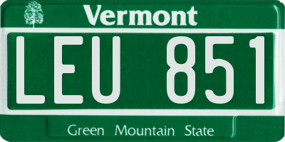 VT license plate LEU851