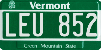 VT license plate LEU852