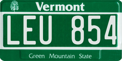 VT license plate LEU854