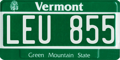 VT license plate LEU855