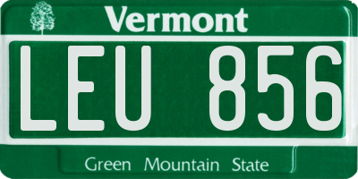 VT license plate LEU856