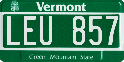 VT license plate LEU857