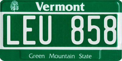 VT license plate LEU858
