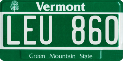 VT license plate LEU860