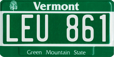 VT license plate LEU861
