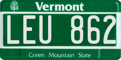 VT license plate LEU862