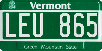 VT license plate LEU865