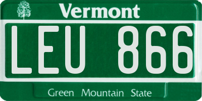 VT license plate LEU866