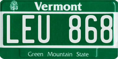 VT license plate LEU868