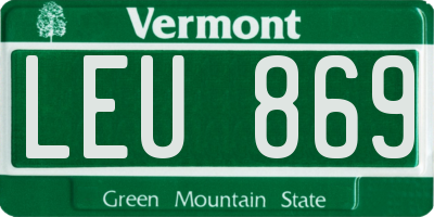 VT license plate LEU869