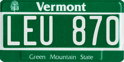 VT license plate LEU870