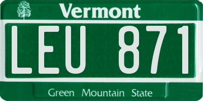VT license plate LEU871