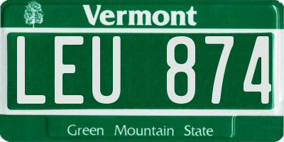 VT license plate LEU874