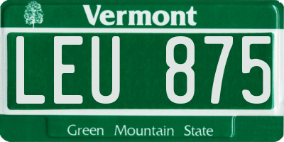 VT license plate LEU875