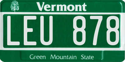 VT license plate LEU878