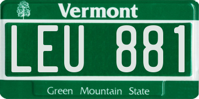 VT license plate LEU881