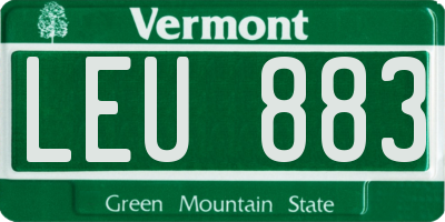 VT license plate LEU883