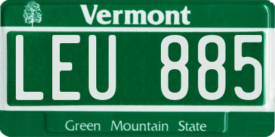 VT license plate LEU885