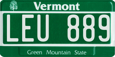 VT license plate LEU889