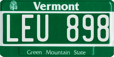 VT license plate LEU898