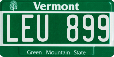 VT license plate LEU899