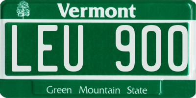 VT license plate LEU900