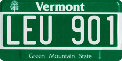 VT license plate LEU901