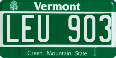 VT license plate LEU903