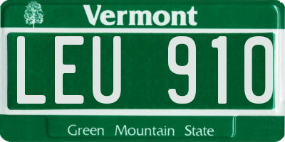 VT license plate LEU910