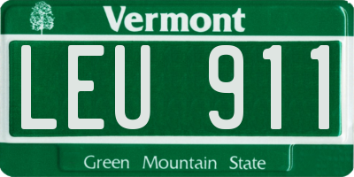 VT license plate LEU911