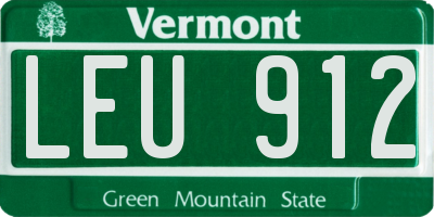 VT license plate LEU912