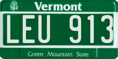 VT license plate LEU913