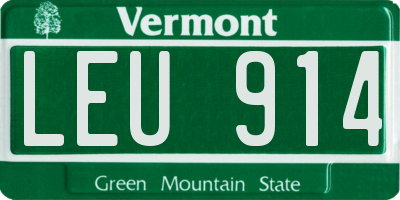 VT license plate LEU914