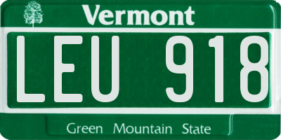 VT license plate LEU918