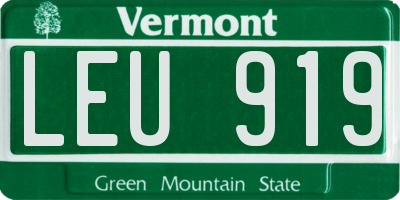 VT license plate LEU919