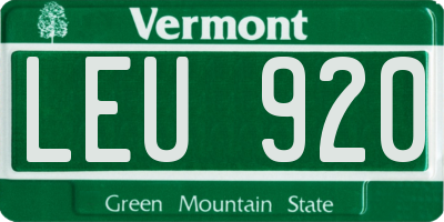 VT license plate LEU920