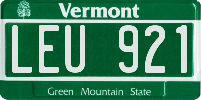 VT license plate LEU921