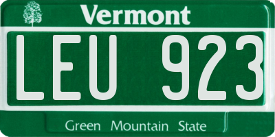 VT license plate LEU923