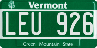 VT license plate LEU926
